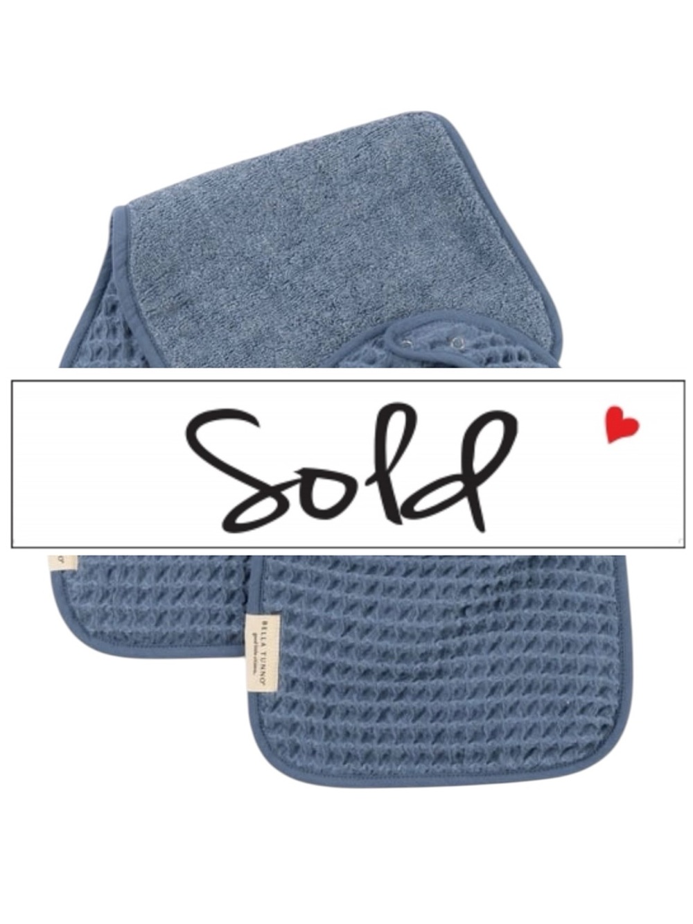 NWT Bella Tunno Reversible Bib and Newborn Large Burp Cloth Set- Color Rain